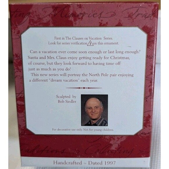 1997 Hallmark The Clauses on Vacation Going Fishing Santa Ornament NEW IN BOX - Picture 3 of 7